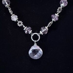 Amethyst beaded sterling silver necklace